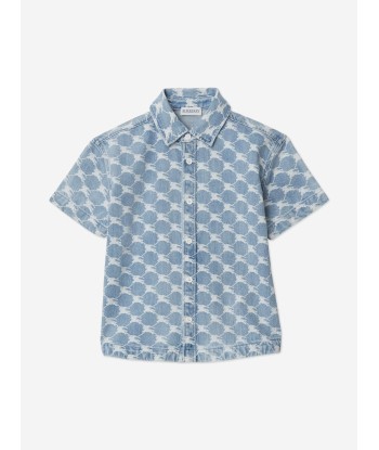 Burberry Boys Short Sleeve Alan Shirt in Blue votre