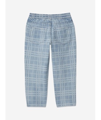 Burberry Boys Check Carven Trousers in Blue de votre