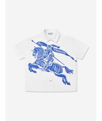 Burberry Boys EKD Logo Devon Shirt in White Fin de série