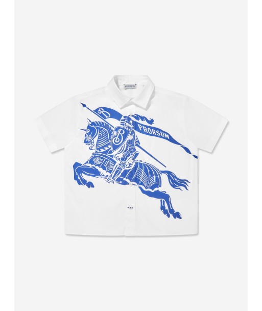 Burberry Boys EKD Logo Devon Shirt in White Fin de série