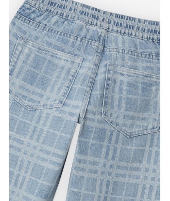 Burberry Boys Check Carven Trousers in Blue de votre