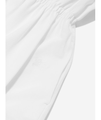 Burberry Girls Check Collar Alesea Dress in White Faites des économies