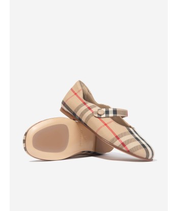 Burberry Girls Archive Check Ballerina Pumps in Beige Jusqu'à 80% De Réduction