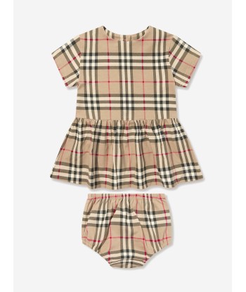 Burberry Baby Girls Archive Check Lena Dress in Beige de votre