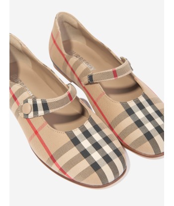 Burberry Girls Archive Check Ballerina Pumps in Beige Jusqu'à 80% De Réduction