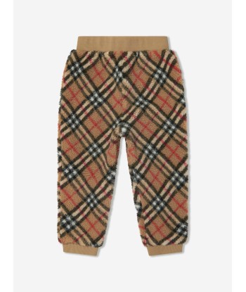 Burberry Kids Archive Check Fleece Joggers in Beige la chaussure