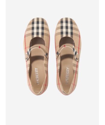 Burberry Girls Archive Check Ballerina Pumps in Beige Jusqu'à 80% De Réduction