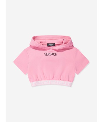 Versace Girls Logo Hoodie in Pink meilleur choix