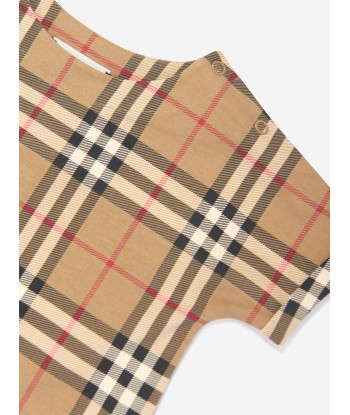 Burberry Baby Archive Check Lennox Romper in Beige votre