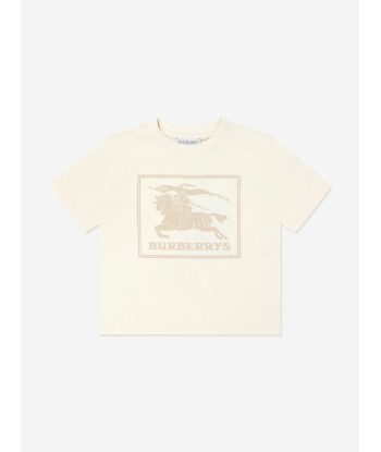 Burberry Baby Boys Box Logo Mini Cedar T-Shirt in Ivory de technologie