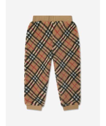 Burberry Kids Archive Check Fleece Joggers in Beige la chaussure