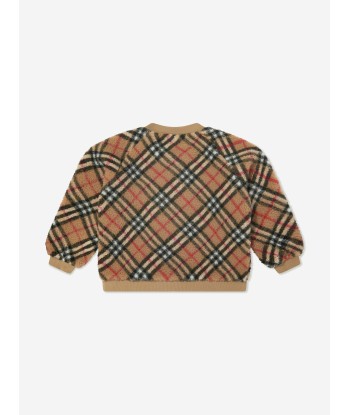 Burberry Kids Archive Check Fleece Sweatshirt in Beige ouvre sa boutique