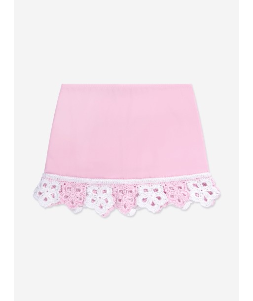 Nessi Byrd Girls Crochet Flower Sonna Skirt in Pink offre 