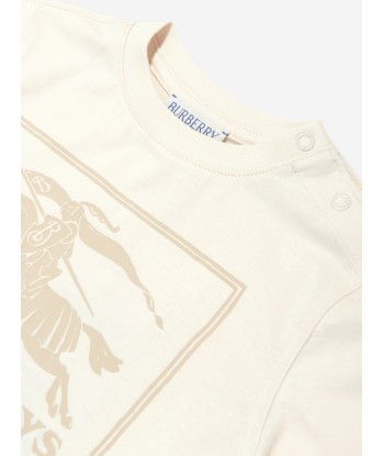 Burberry Baby Boys Box Logo Mini Cedar T-Shirt in Ivory de technologie