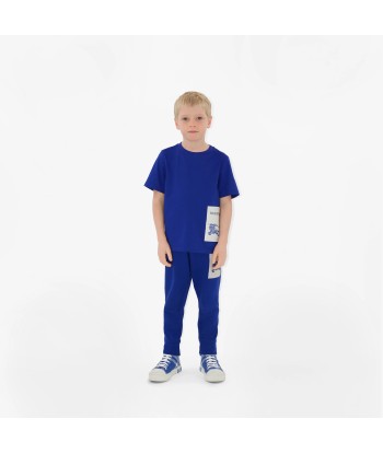 Burberry Boys EKD Label Sidney Joggers in Blue commande en ligne