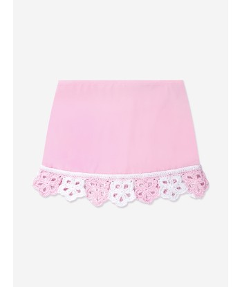 Nessi Byrd Girls Crochet Flower Sonna Skirt in Pink offre 