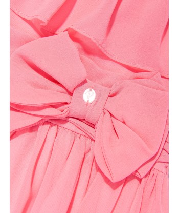 Patachou Girls Chiffon Bow Dress in Pink le concept de la Pate a emporter 