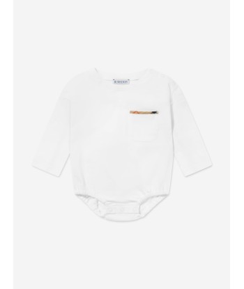 Burberry Baby Arden Bodysuit in White de technologie