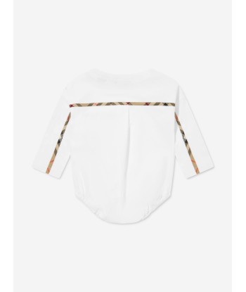 Burberry Baby Arden Bodysuit in White de technologie