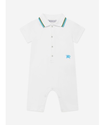 Burberry Baby Boys EKD Tim Romper in White destockage