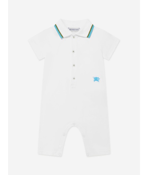 Burberry Baby Boys EKD Tim Romper in White destockage