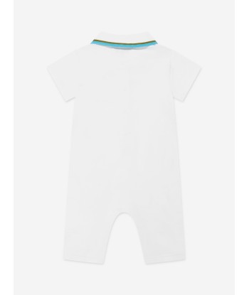 Burberry Baby Boys EKD Tim Romper in White destockage