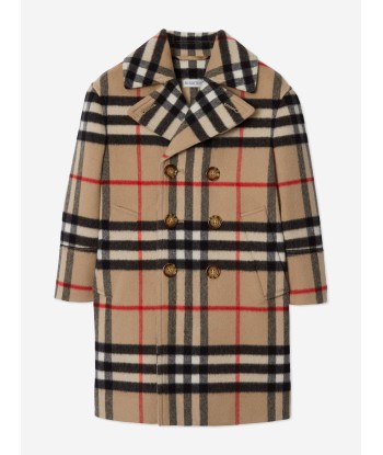 Burberry Boys Wool and Cashmere Check Monty Coat in Beige Jusqu'à 80% De Réduction