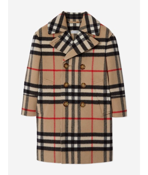 Burberry Boys Wool and Cashmere Check Monty Coat in Beige Jusqu'à 80% De Réduction