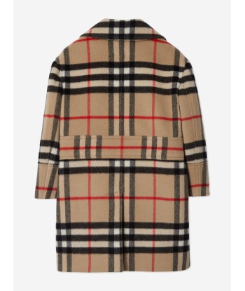 Burberry Boys Wool and Cashmere Check Monty Coat in Beige Jusqu'à 80% De Réduction