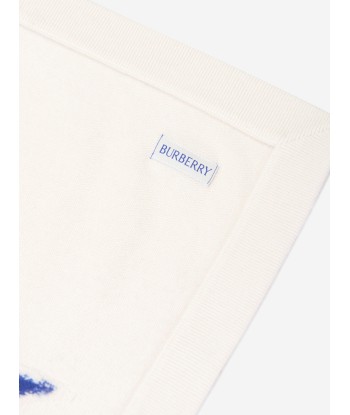 Burberry Baby EKD Bobble Blanket in White Véritable concentré