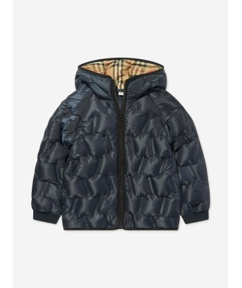 Burberry Boys Quilted Noah Jacket in Navy les muscles