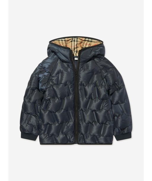 Burberry Boys Quilted Noah Jacket in Navy les muscles