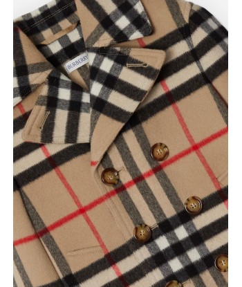 Burberry Boys Wool and Cashmere Check Monty Coat in Beige Jusqu'à 80% De Réduction