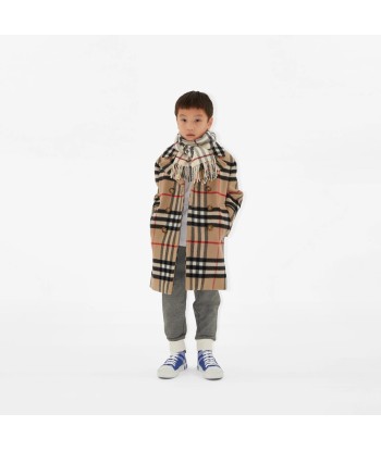 Burberry Kids Heritage Check Cashmere Scarf in Beige paiement sécurisé