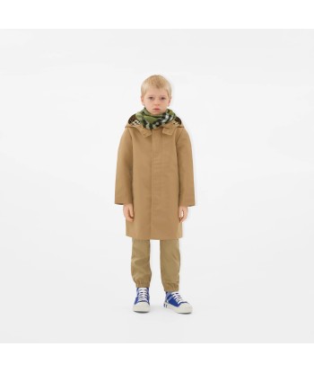 Burberry Boys Nathaniel Hooded Car Coat in Beige la chaussure