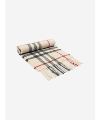 Burberry Kids Heritage Check Cashmere Scarf in Beige paiement sécurisé