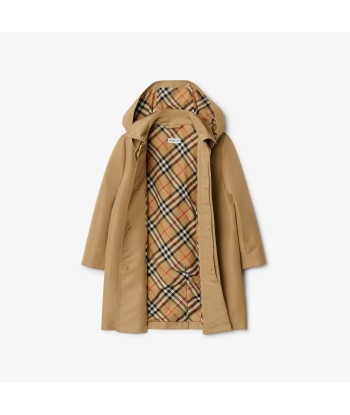 Burberry Boys Nathaniel Hooded Car Coat in Beige la chaussure