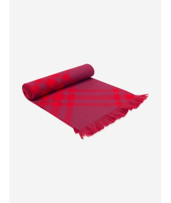 Burberry Kids Bias Check Wool Scarf in Red français