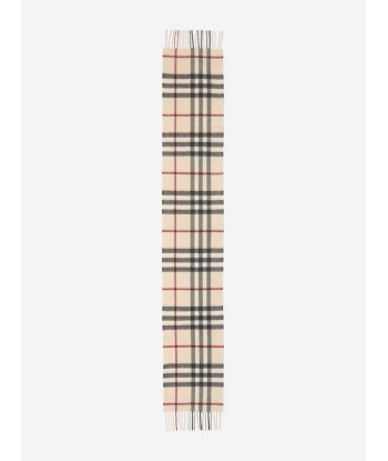 Burberry Kids Heritage Check Cashmere Scarf in Beige paiement sécurisé