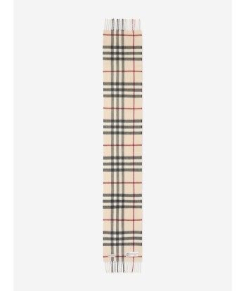 Burberry Kids Heritage Check Cashmere Scarf in Beige paiement sécurisé