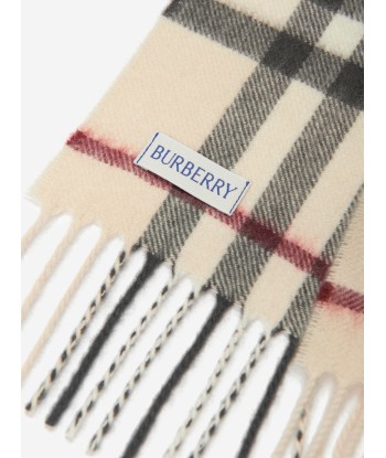 Burberry Kids Heritage Check Cashmere Scarf in Beige paiement sécurisé