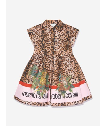 Roberto Cavalli Girls Heritage Leopard Dress in Brown Fin de série