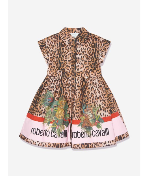 Roberto Cavalli Girls Heritage Leopard Dress in Brown Fin de série