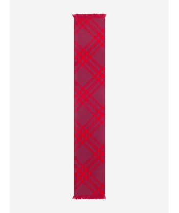 Burberry Kids Bias Check Wool Scarf in Red français