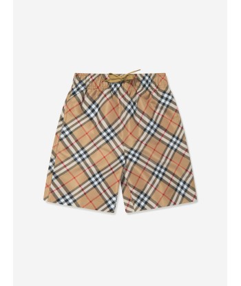 Burberry Boys Archive Check Malcom Swim Shorts in Beige Amélioration de cerveau avec