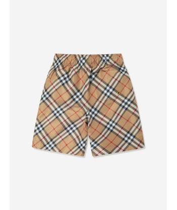 Burberry Boys Archive Check Malcom Swim Shorts in Beige Amélioration de cerveau avec