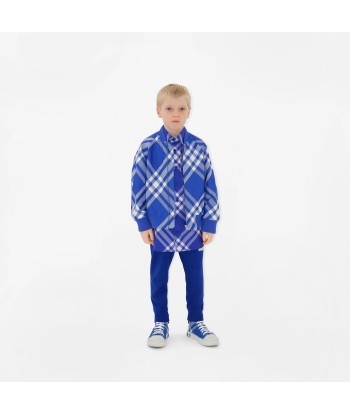 Burberry Boys Check Duncan Sweatshirt in Blue paiement sécurisé