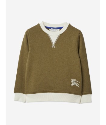 Burberry Boys EKD Box Logo Sweatshirt in Green Profitez des Offres !