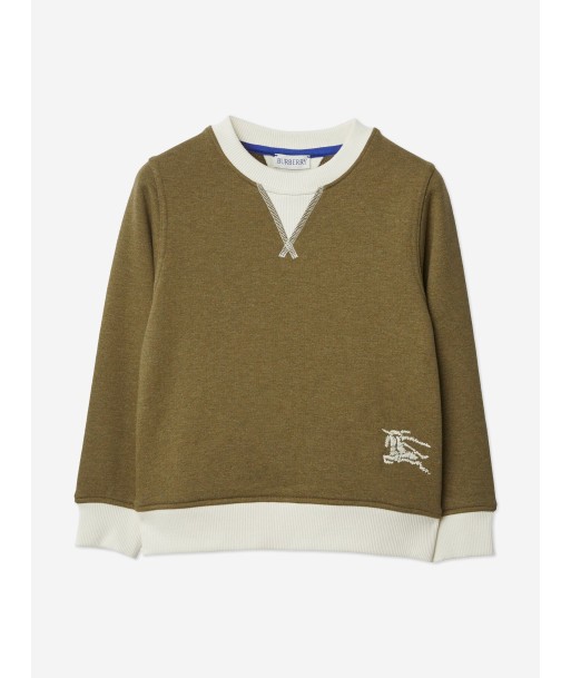 Burberry Boys EKD Box Logo Sweatshirt in Green Profitez des Offres !