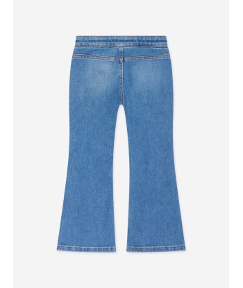 Versace Girls Flared Denim Jeans in Blue paiement sécurisé